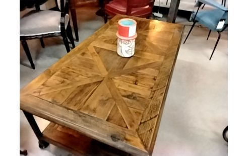 TABLE BASSE BOIS ACIER FAÇON INDUS