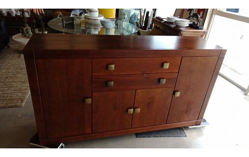 MEUBLE BOIS 2 TIROIRS 4 PORTES