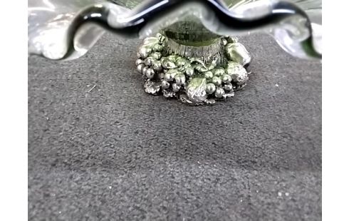 COUPE Sur pied verre dentelle verte