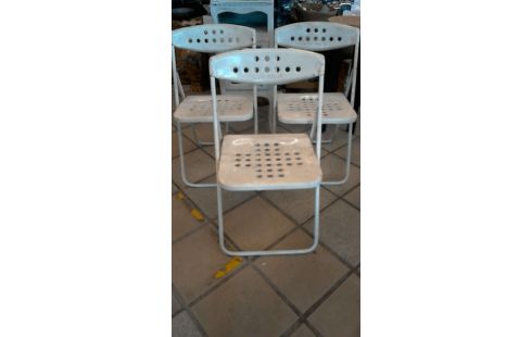 CHAISES PLIANTES VINTAGE LOT DE 3