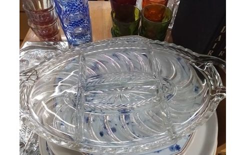 PLATEAU EN VERRE 4 PARTIES