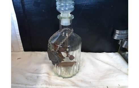 BOUTEILLE VERRE AVEC DECO BOIS