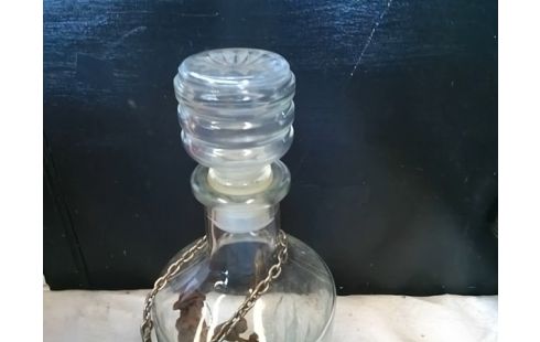 BOUTEILLE VERRE AVEC DECO BOIS