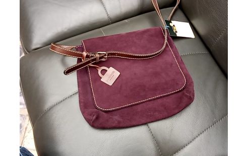 SAC BANDOULIERE cuir mauve loxwood