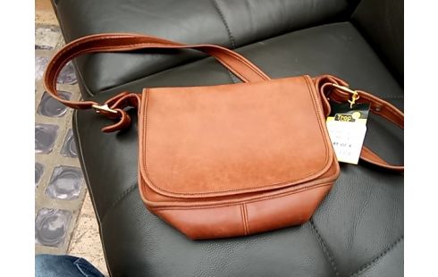 SAC BANDOULIERE cuir camel coach