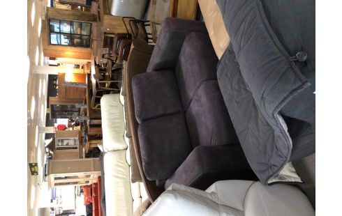 CANAPE 2 PLACES GRIS FONCE