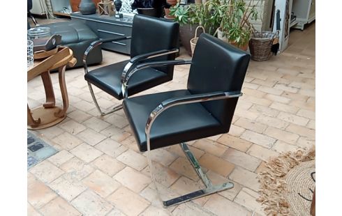 CHAISE BRNO EN CUIR DE VEAU KNOLL MIES VAN DER ROHE LA PAIRE FAUTEUIL