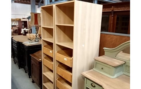 COLONNE penderie a tiroirs bois clair