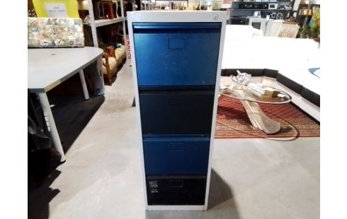 CASIER 4T EN MÉTAL BLEU ET NOIR