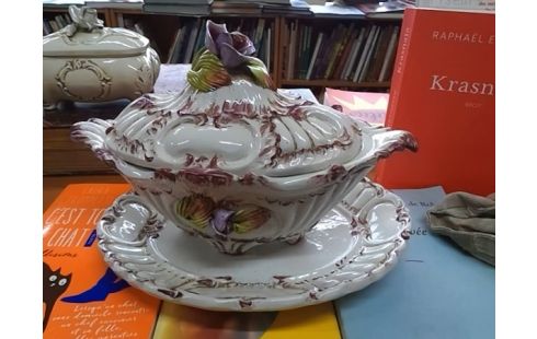 SAUCIERE D'ITALIE VIOLETTE ET BLANCHE