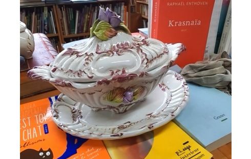 SAUCIERE D'ITALIE VIOLETTE ET BLANCHE