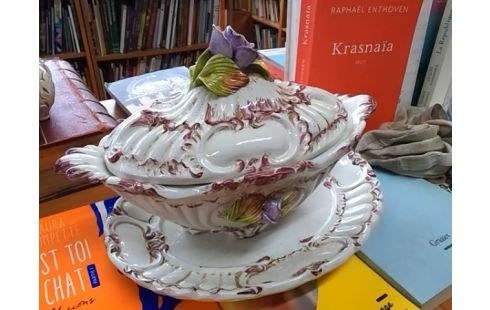 SAUCIERE D'ITALIE VIOLETTE ET BLANCHE