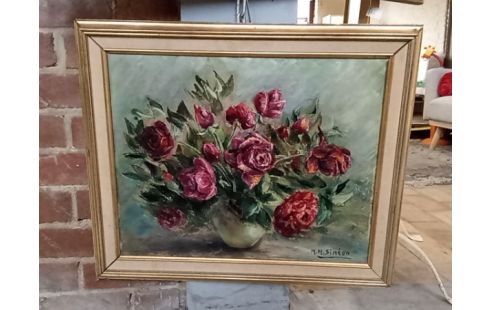 HUILE SUR TOILE ROSES