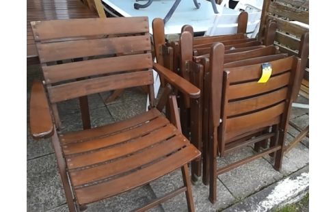 LOT DE CHAISES BOIS PLIANTE