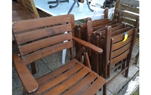 LOT DE CHAISES BOIS PLIANTE