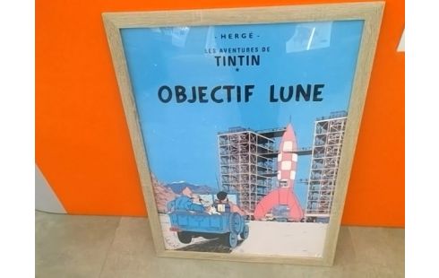AFFICHE LES AVENTURES DE TINTIN OBJECTIF LUNE 69 X 49 CM