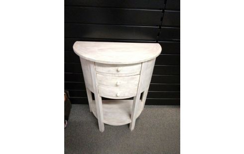 CONSOLE 3 TIROIRS BLANCHIE