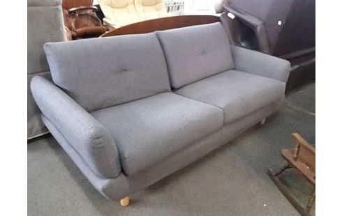 CANAPE CONVERTIBLE TISSU GRIS 3P (QLQS TACHES)