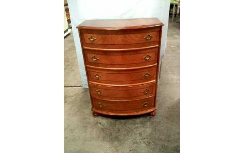 KOMMODE HOLZ NUSSBAUM ANTIK 5-SCHUBLADEN