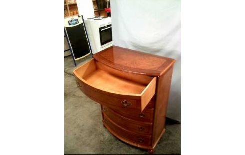 KOMMODE HOLZ NUSSBAUM ANTIK 5-SCHUBLADEN