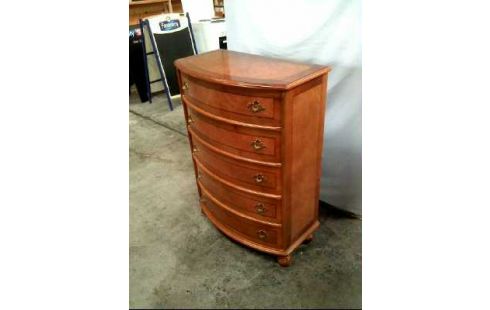 KOMMODE HOLZ NUSSBAUM ANTIK 5-SCHUBLADEN