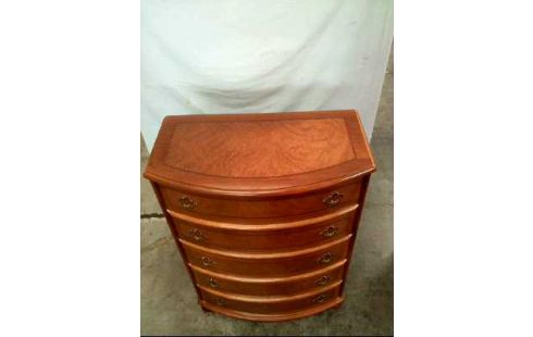 KOMMODE HOLZ NUSSBAUM ANTIK 5-SCHUBLADEN