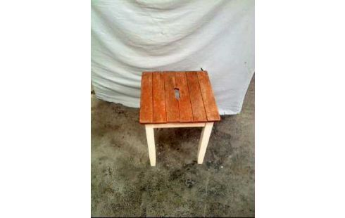 HOCKER HOLZ WEIß BRAUN LANDHAUS STIL