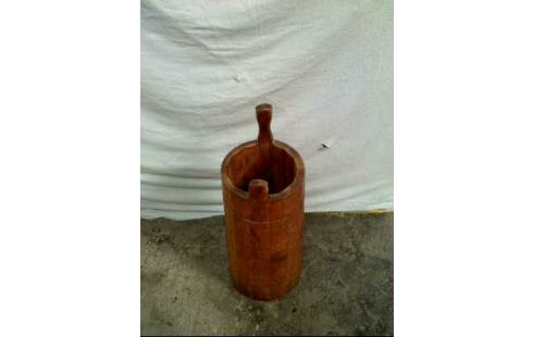 BUTTERFASS HOLZ ALT RUND