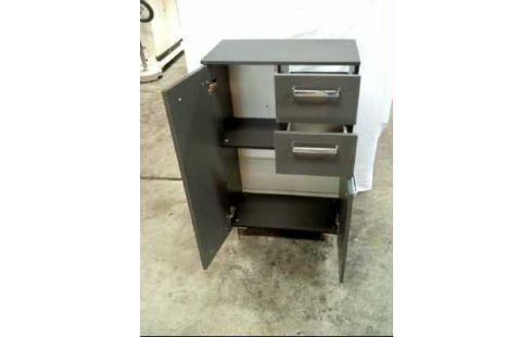 BADSCHRANK GRAU 2-SCHUBL. 2-TÜREN