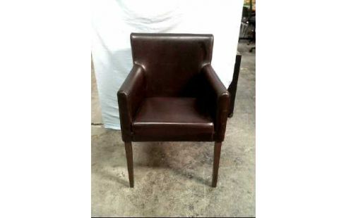 ARMLEHNSTUHL LEDEROPTIK DUNKELBRAUN