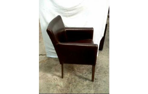 ARMLEHNSTUHL LEDEROPTIK DUNKELBRAUN