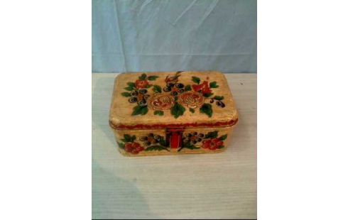 BLECHDOSE FLORAL BEMALT