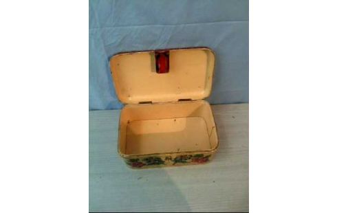 BLECHDOSE FLORAL BEMALT