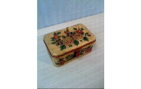 BLECHDOSE FLORAL BEMALT