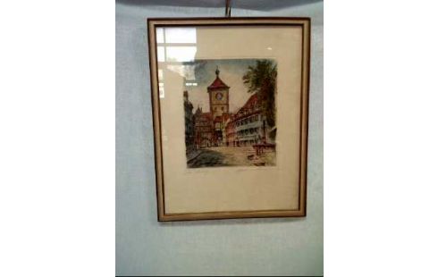 LITHOGRAPHIE SIGN. FREIBURG SCHWABENTOR