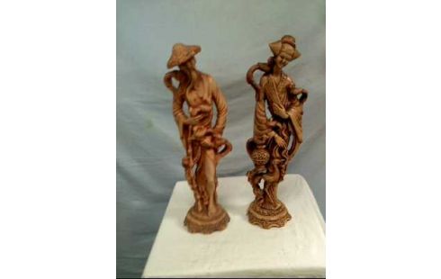 SKULPTUR 2ER-SET CHIN. KUNSTHARZ KL.DEFEKT