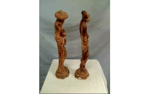 SKULPTUR 2ER-SET CHIN. KUNSTHARZ KL.DEFEKT