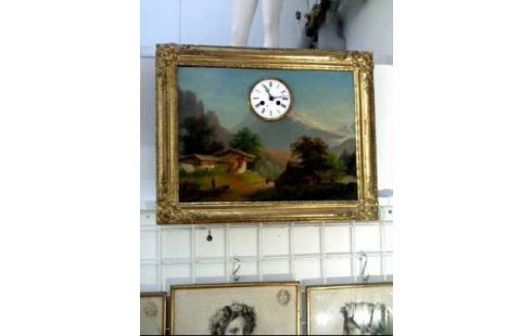 BILDUHR IM RAHMEN LANDSCHAFTSGEMÄLDE