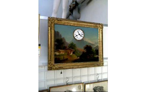 BILDUHR IM RAHMEN LANDSCHAFTSGEMÄLDE