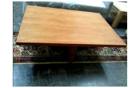 COUCHTISCH GROß HOLZ GLASEBENE