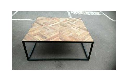 TABLE BASSE MODERNE PLATEAU BOIS MDM PRIX NEUF 550€