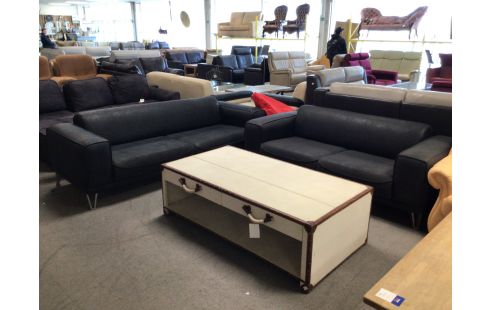 SALON NOIR TISSU 3+2