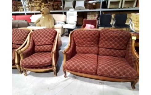 SALON BOIS ET TISSU 3 PIÈCES