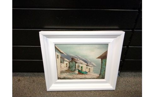 HUILE SUR TOILE VILLAGE PECHEUR