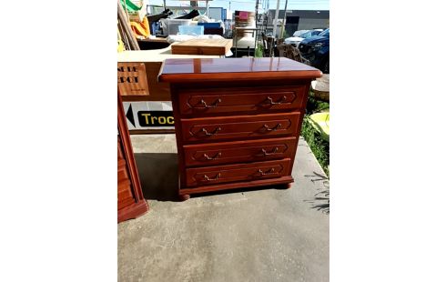 COMMODE 4 TIROIRS FAÇON MERISIER