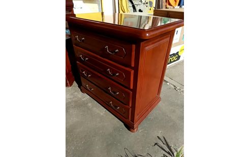 COMMODE 4 TIROIRS FAÇON MERISIER