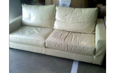SOFA PIEL BLANCO