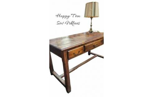 ESCRITORIO ANTIGUO MACIZO ROBLE 3 CAJONES