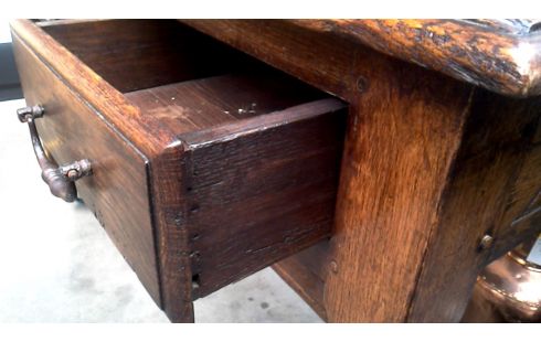 ESCRITORIO ANTIGUO MACIZO ROBLE 3 CAJONES