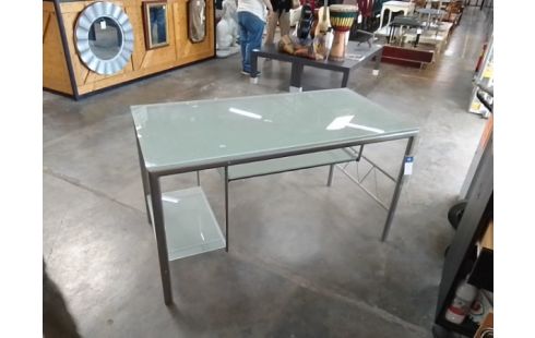 BUREAU INFORMATIQUE VERRE METAL
